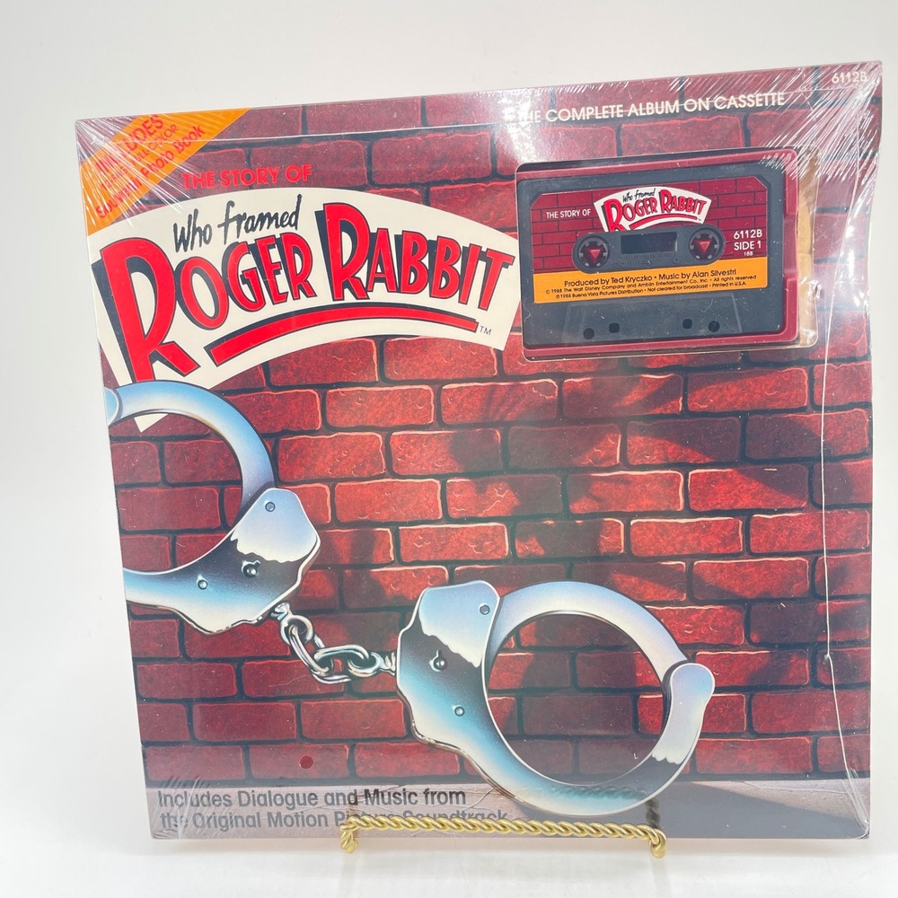 1988 Who Framed Roger Rabbit Story Cassette & Photo Book New Sealed 6112B Disney
